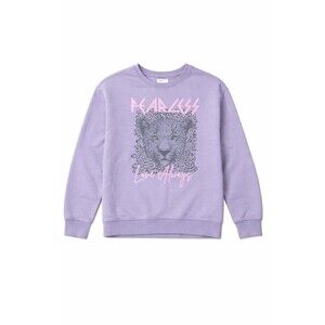 Paper Flower Purple Graphic Leopard Sweatshirt Pullover Size L